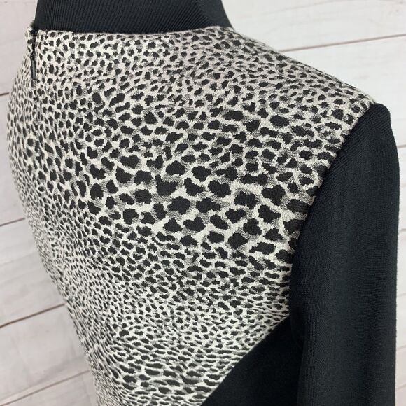 Muse dress Formal colorblock animal print 8 medium M zip black bodycon Career - Picture 9 of 16